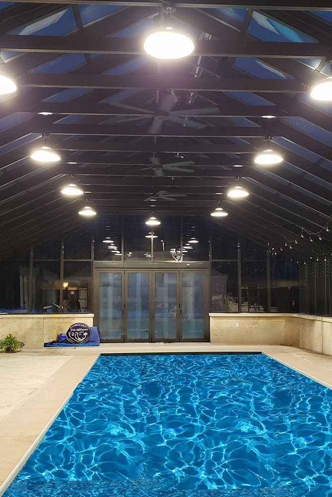Pool enclosure under construction