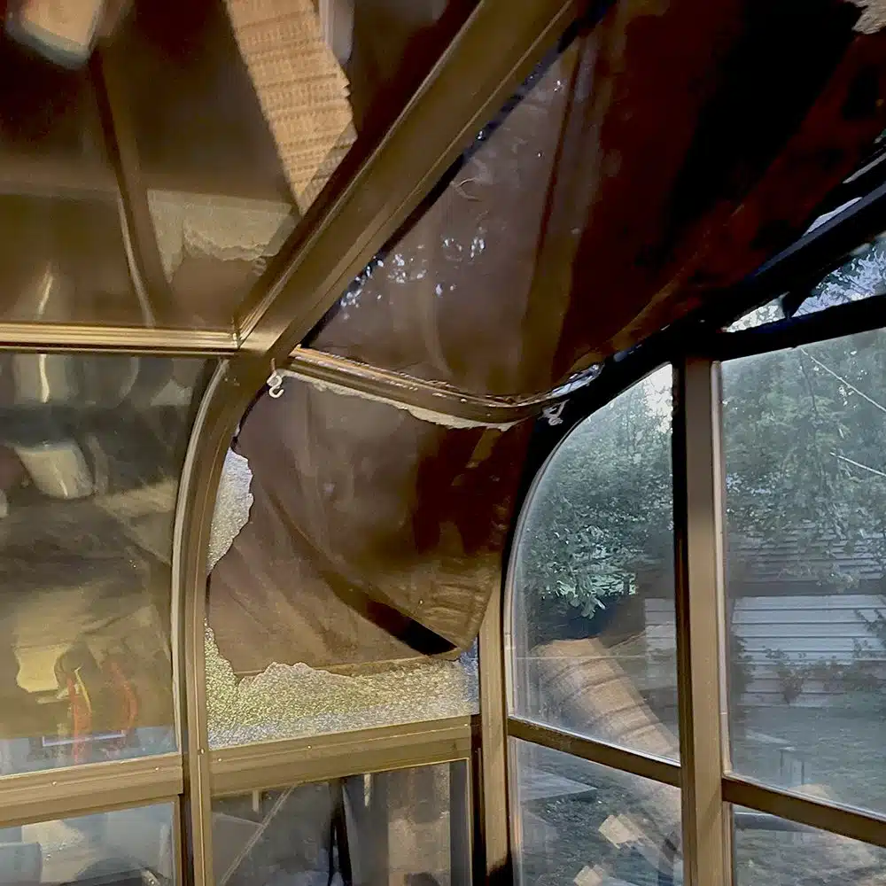 Insurance claim for sunroom or solarium